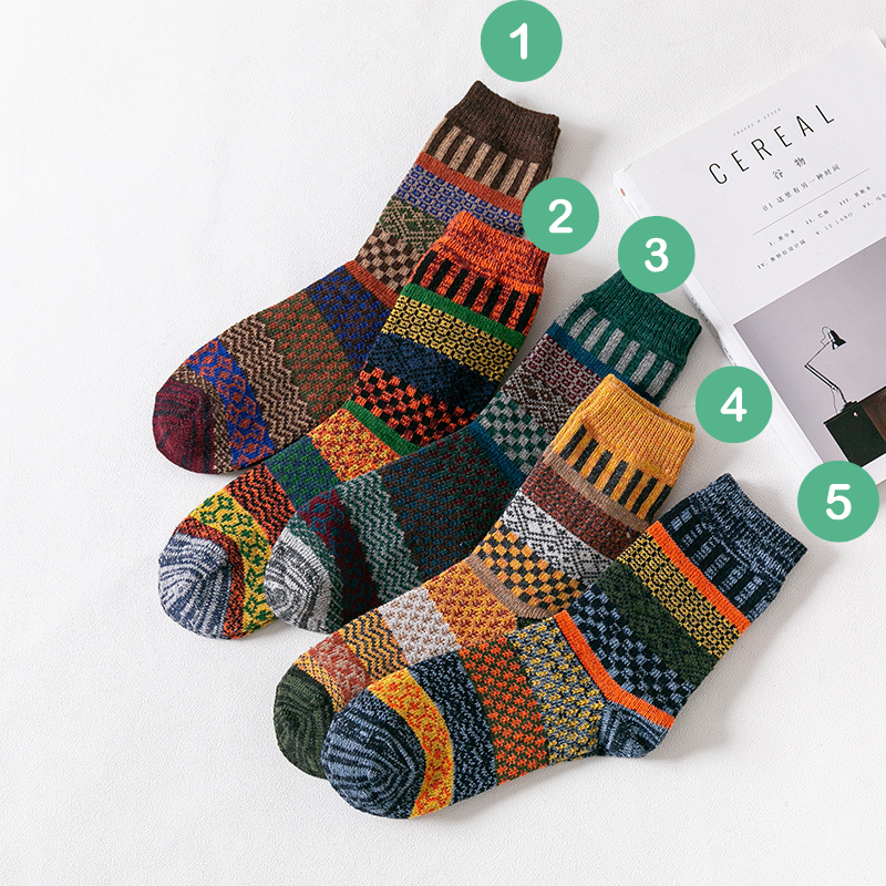 Patchwork Knit Socks